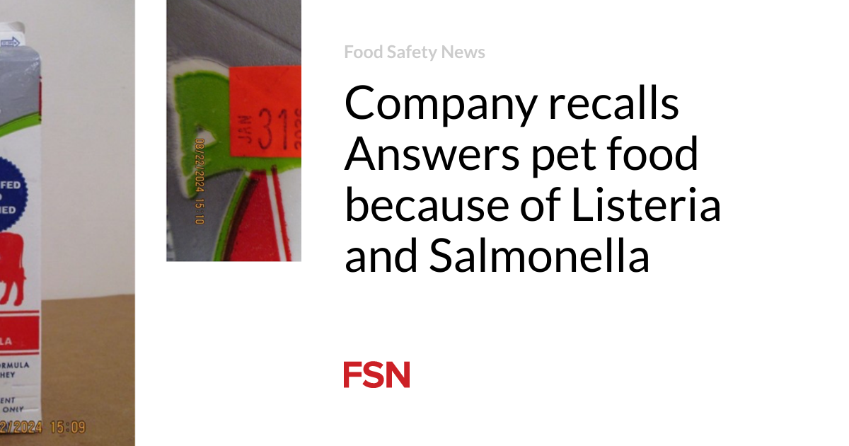 Firm recalls Answers pet food because of Listeria and Salmonella