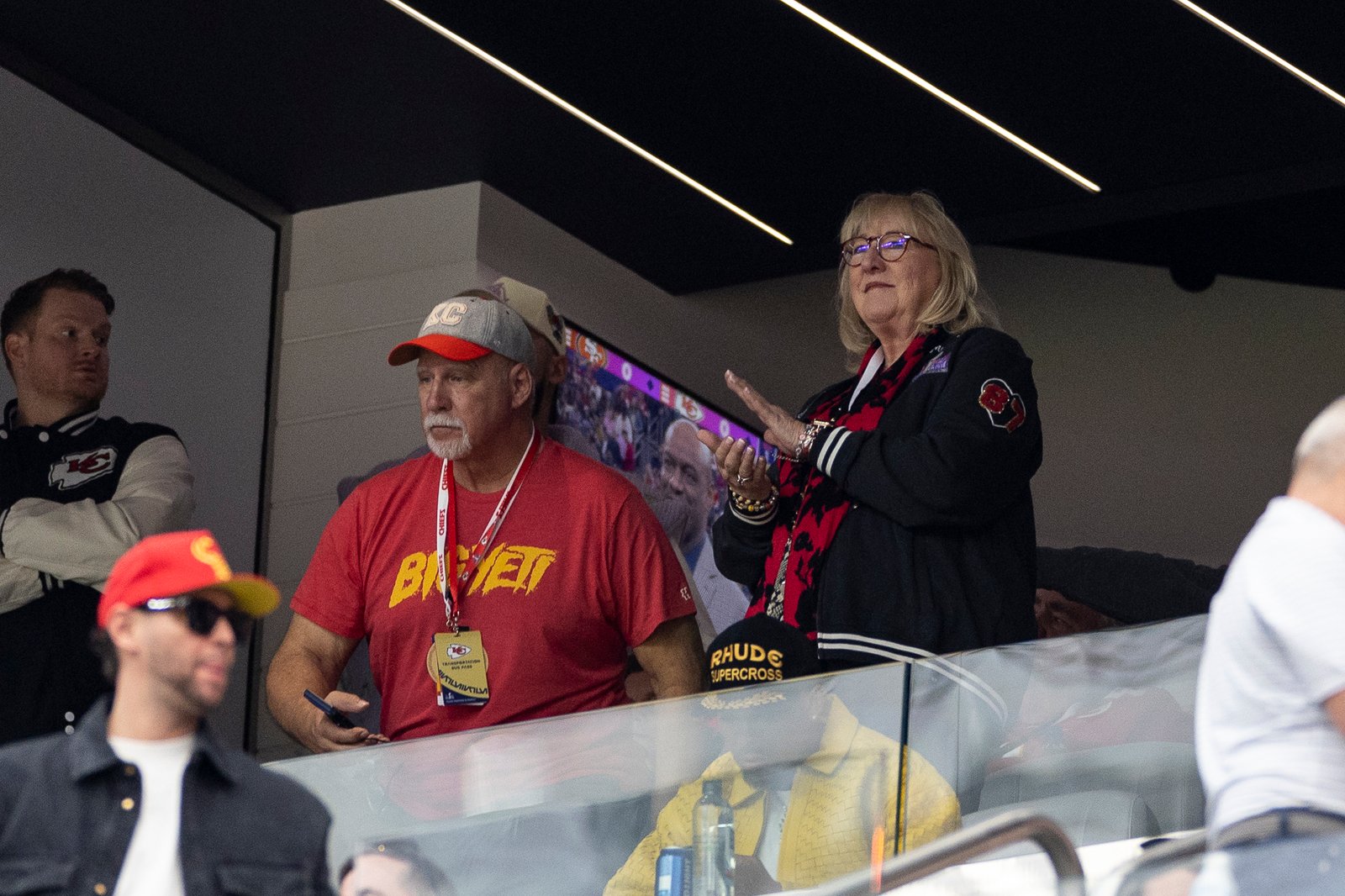 Ed Kelce and Donna Kelce at February 2024 NFL game